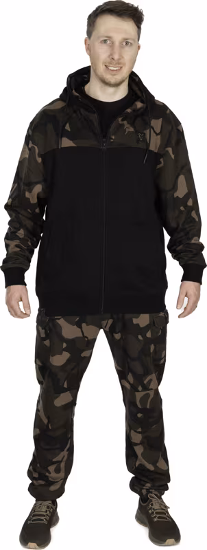 Fox LW Black Camo Split Zip Hoody