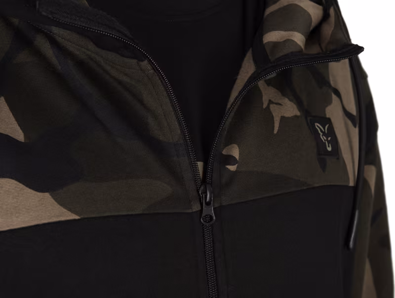 Fox LW Black Camo Split Zip Hoody