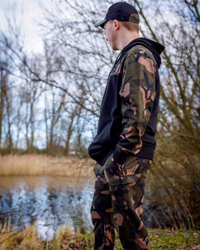 Fox LW Black Camo Split Zip Hoody