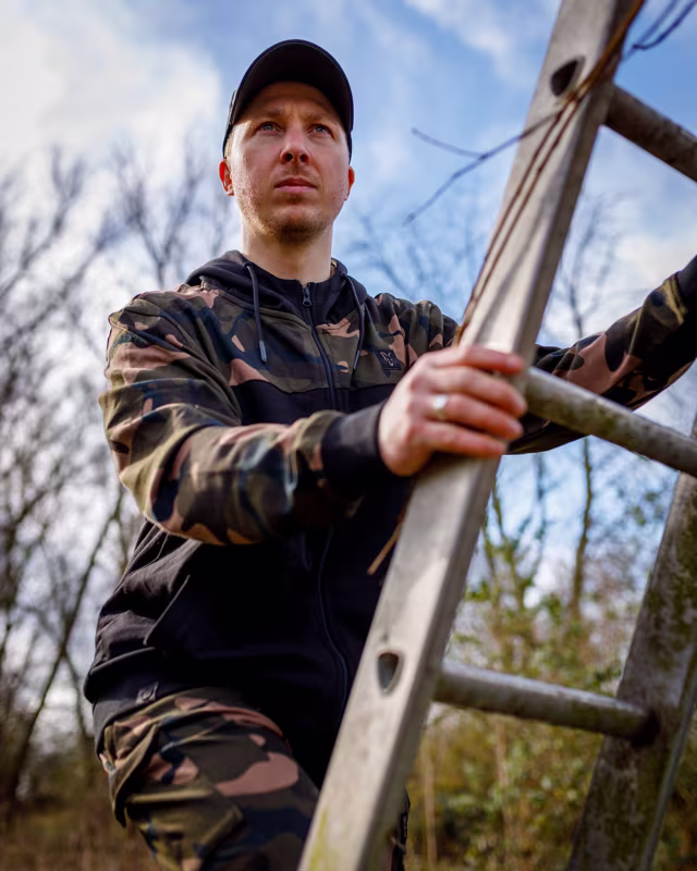 Fox LW Black Camo Split Zip Hoody