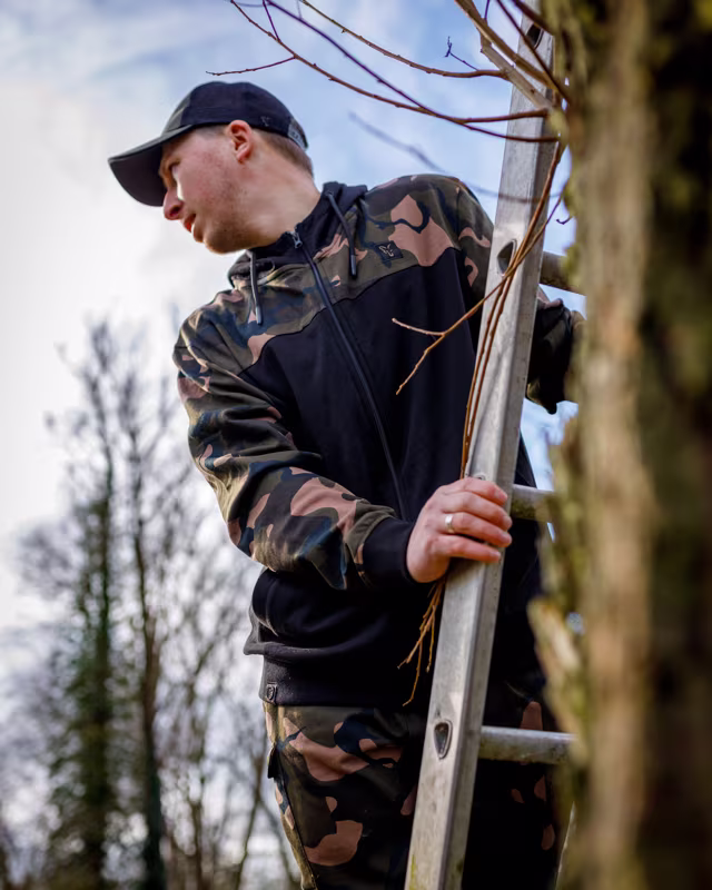 Fox LW Black Camo Split Zip Hoody