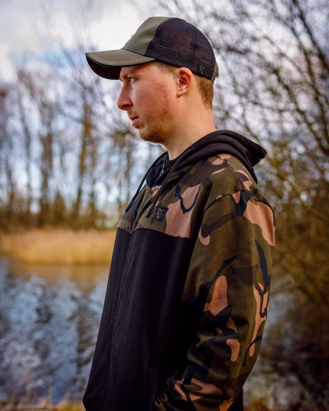 Fox LW Black Camo Split Zip Hoody
