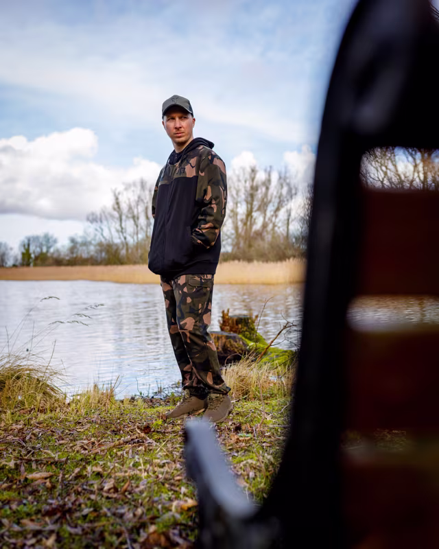 Fox LW Black Camo Split Zip Hoody