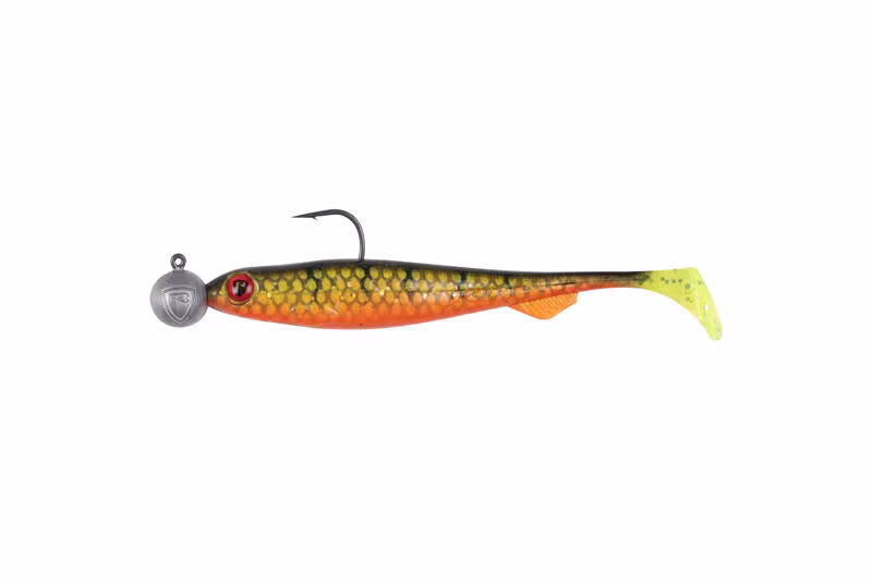 Fox Rage Bulk Loaded Slick Shad 9cm UV Natural Perch 2/0 10g 35pcs