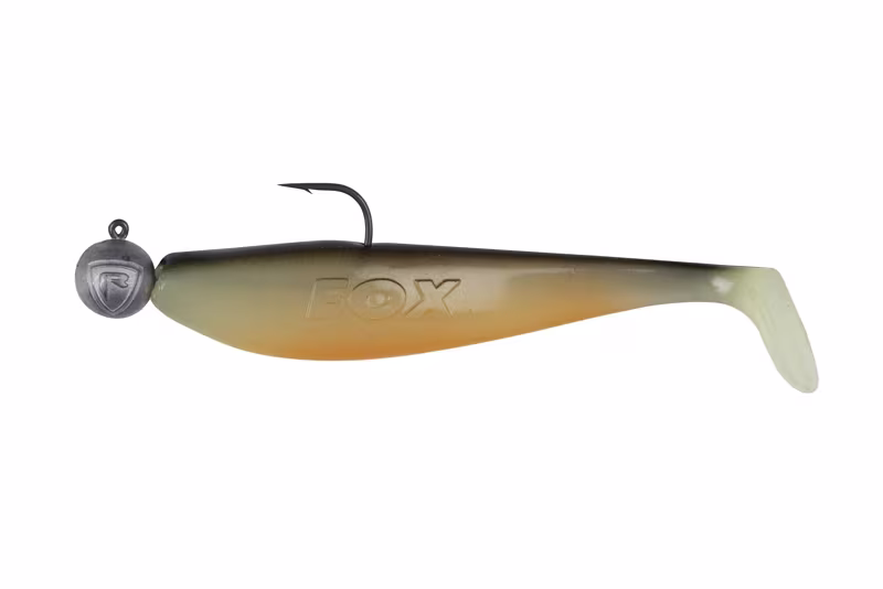 Fox Rage Bulk Loaded Zander Pro Shad 10cm UV Hot Olive 3/0 10g 35pcs