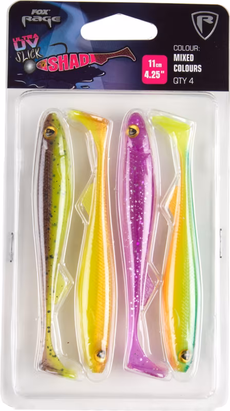 Fox Rage Slick Shad Mixed UV Colour Pack 2