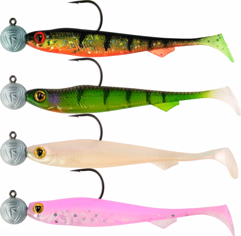 Fox Rage Slick Shad UV Mixed Colour Packs Loaded Head 1
