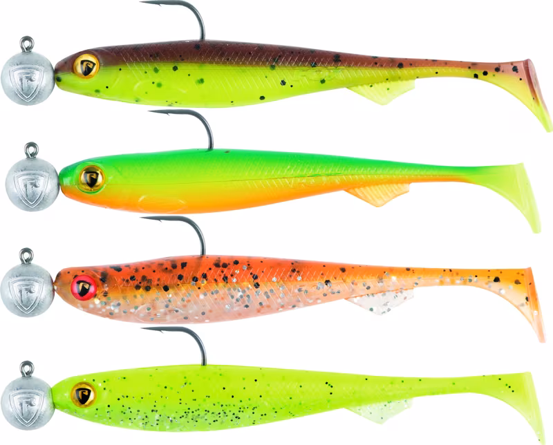 Fox Rage Slick Shad UV Mixed Colour Packs Loaded Head 2