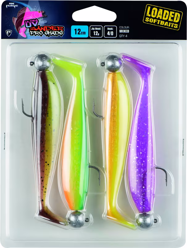 Fox Rage Zander Pro Shad Loaded UV Mixed Colour Packs 2