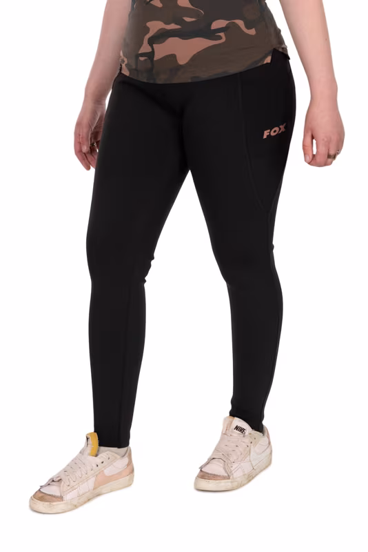 Fox WC Black LINED Leggings - Sz L 16-18