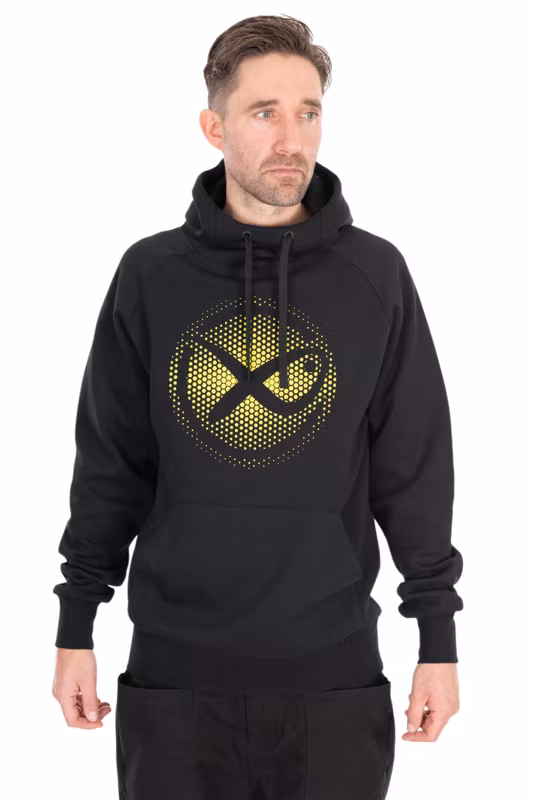 Matrix Large Fade Logo Hoody - Black/Lime M