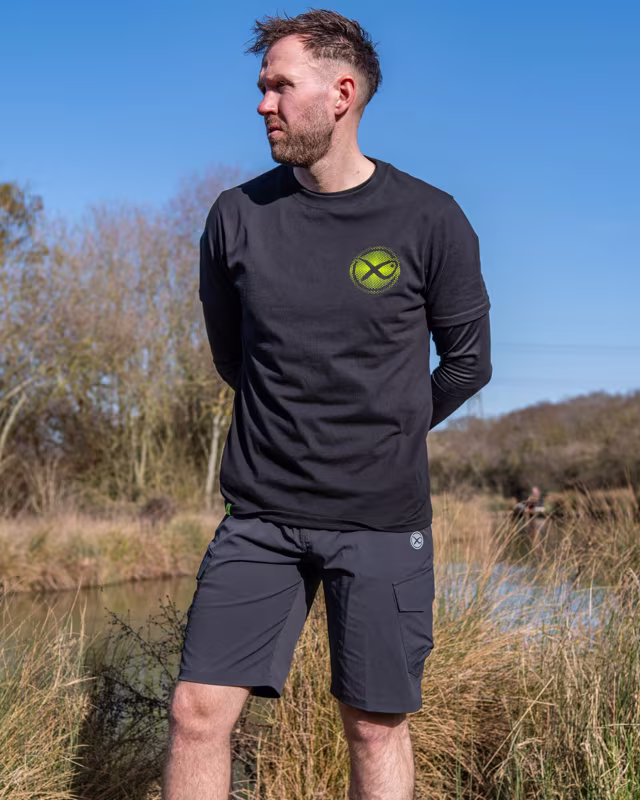 Matrix Large Fade Logo T-Shirt - Black/Lime