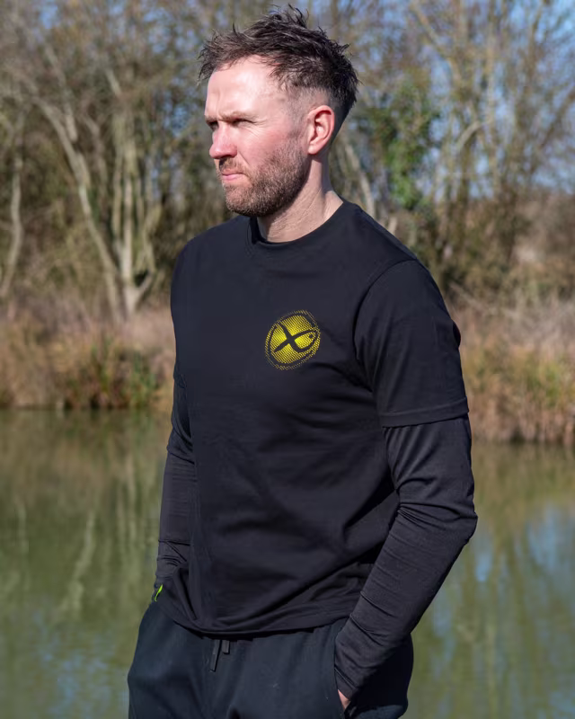Matrix Large Fade Logo T-Shirt - Black/Lime