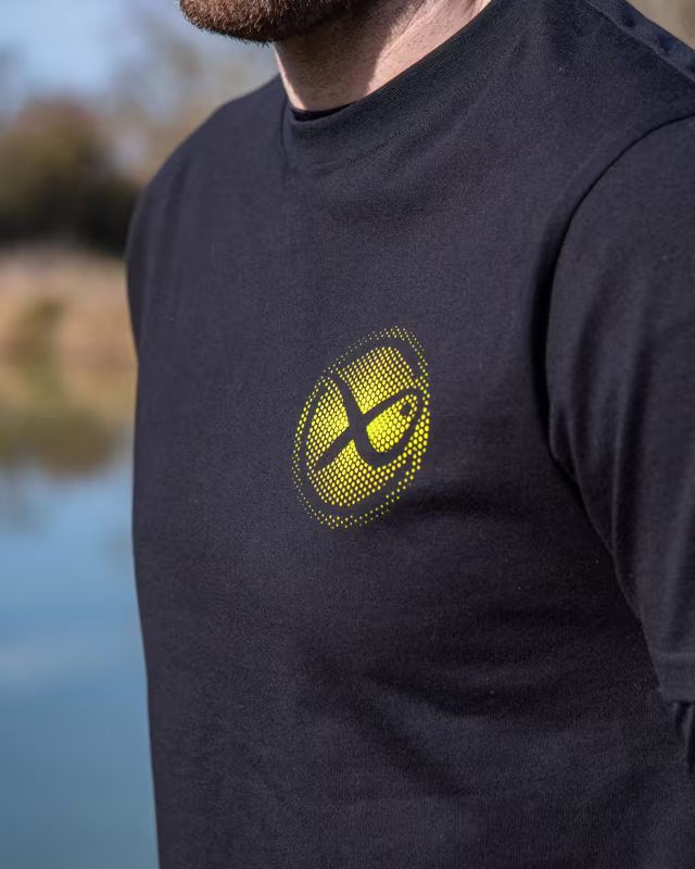 Matrix Large Fade Logo T-Shirt - Black/Lime