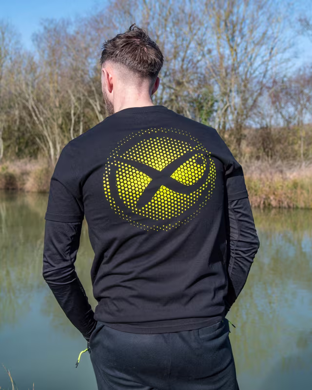 Matrix Large Fade Logo T-Shirt - Black/Lime