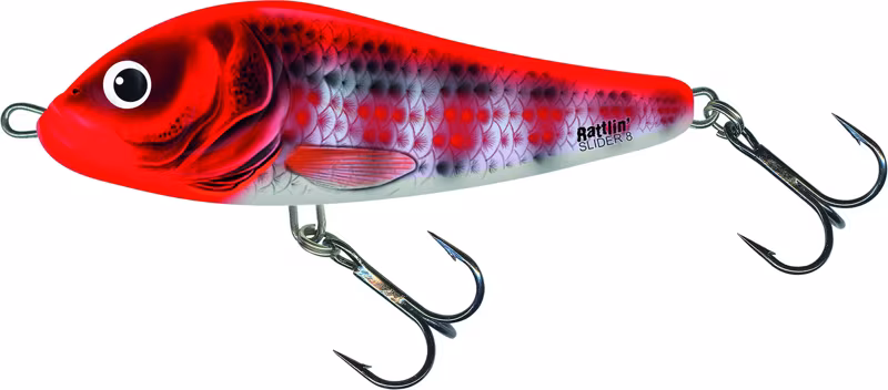 Salmo Rattlin' Slider Sinking 11cm Holo Red Head Striper