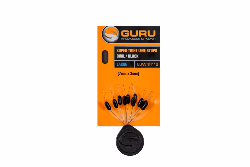 Guru Super Tight line Stops Oval Black