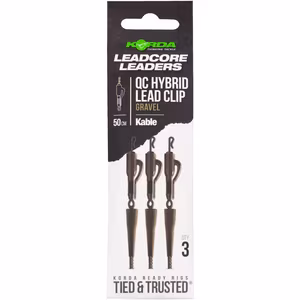 Korda Kable Leadcore Leader Hybrid Lead Clip QC Swivel Gravel