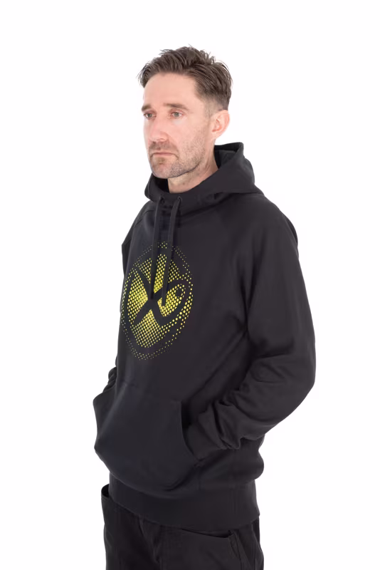 Matrix Large Fade Logo Hoody - Black/Lime