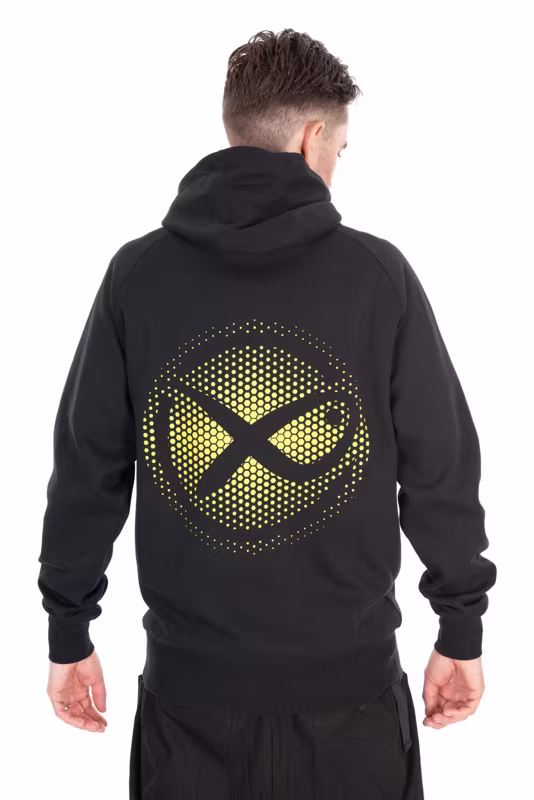 Matrix Large Fade Logo Hoody - Black/Lime