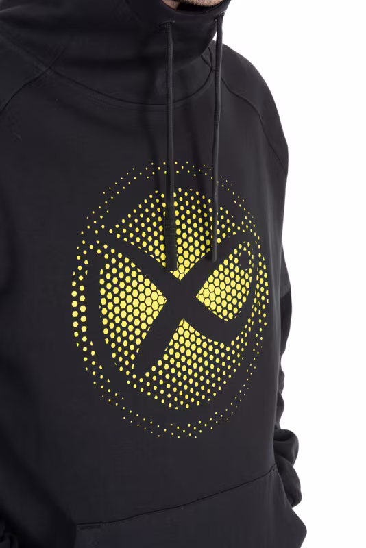 Matrix Large Fade Logo Hoody - Black/Lime
