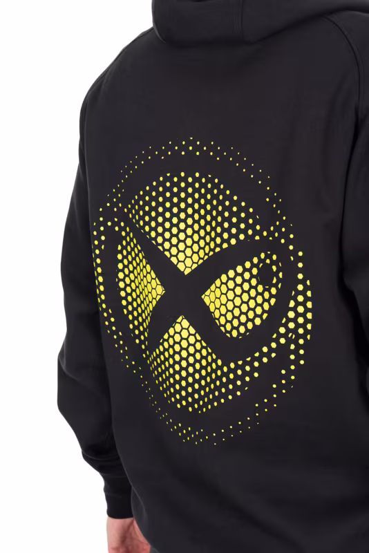 Matrix Large Fade Logo Hoody - Black/Lime