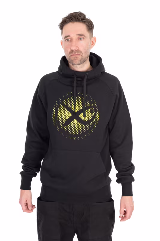 Matrix Large Fade Logo Hoody - Black/Lime