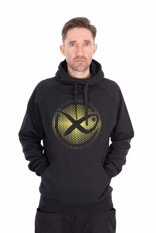 Matrix Large Fade Logo Hoody - Black/Lime