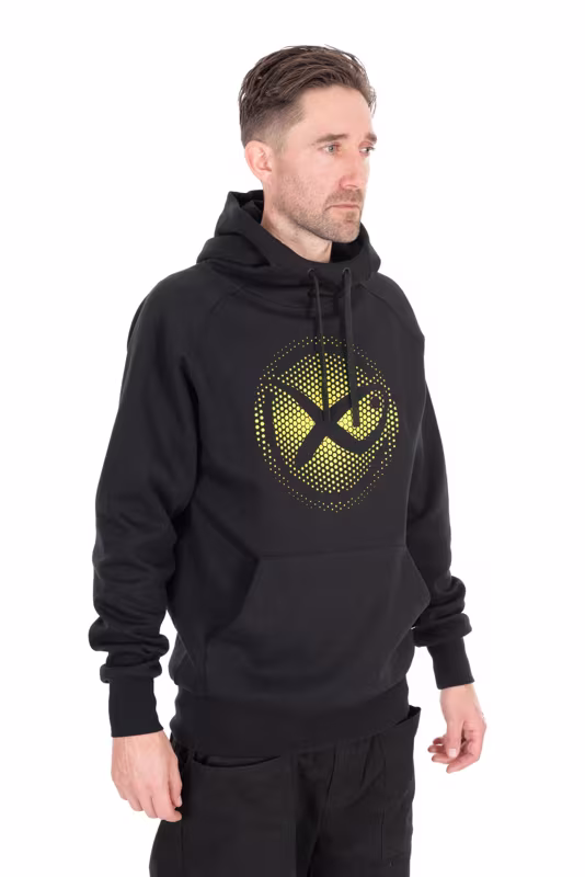 Matrix Large Fade Logo Hoody - Black/Lime