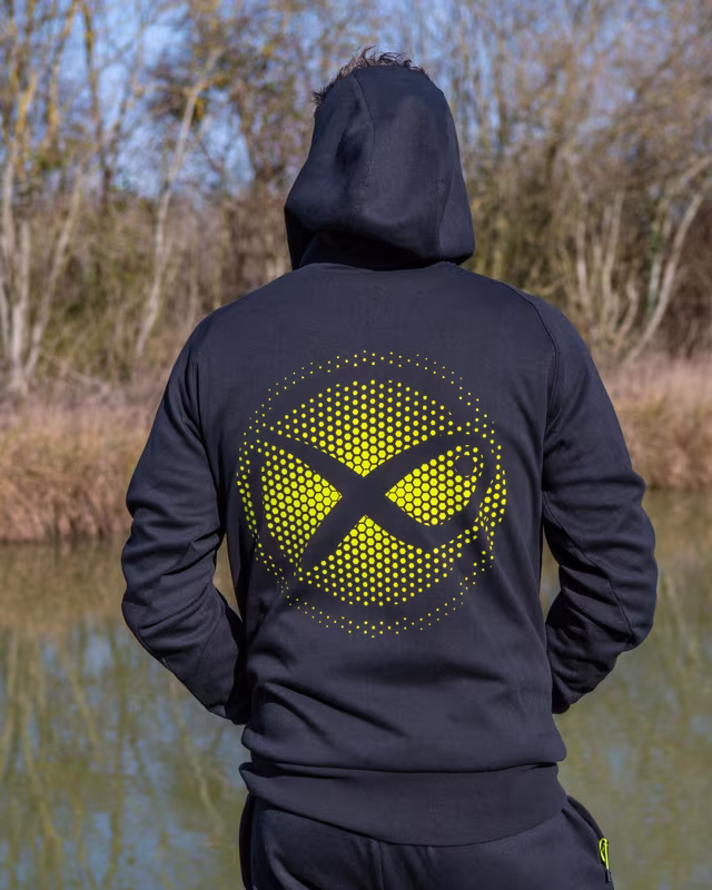 Matrix Large Fade Logo Hoody - Black/Lime