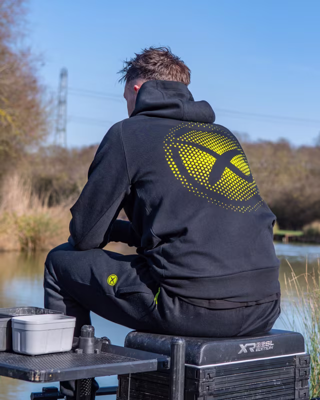 Matrix Large Fade Logo Hoody - Black/Lime