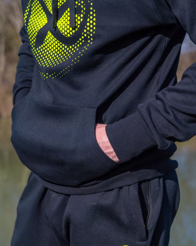 Matrix Large Fade Logo Hoody - Black/Lime