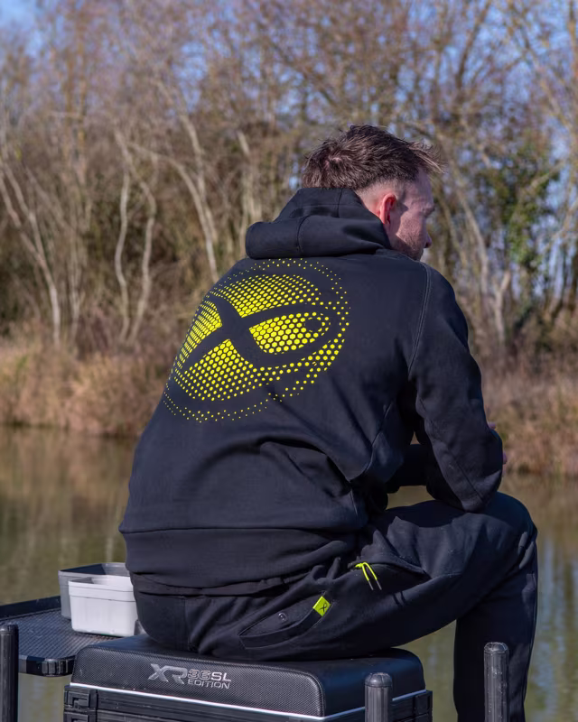 Matrix Large Fade Logo Hoody - Black/Lime