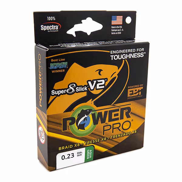 Line PowerPro Sup 8 Slick V2 455m 0.32mm 24kg Aqua Green